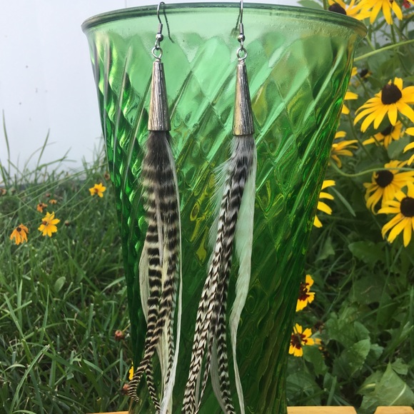 COPY - Feather Earrings Long Feather Feather Hair Extensions - Picture 2 of 5